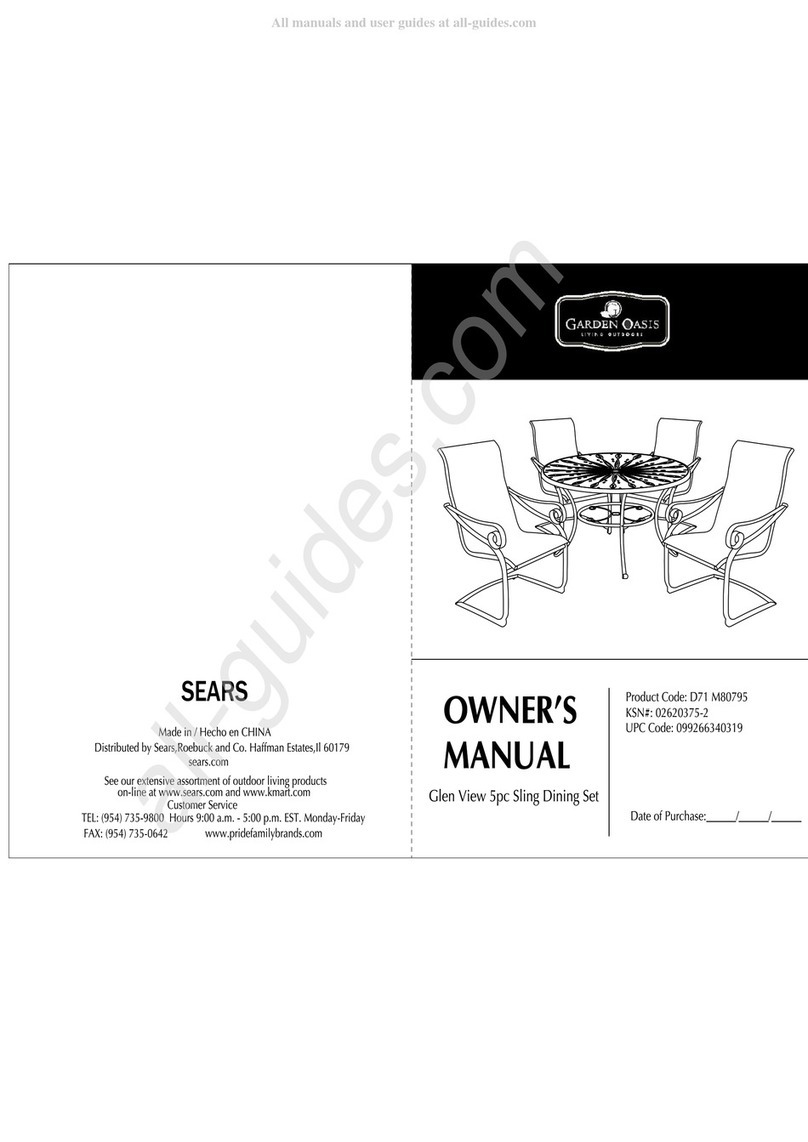 Garden Oasis Glen View D71 M80795 owner's manual