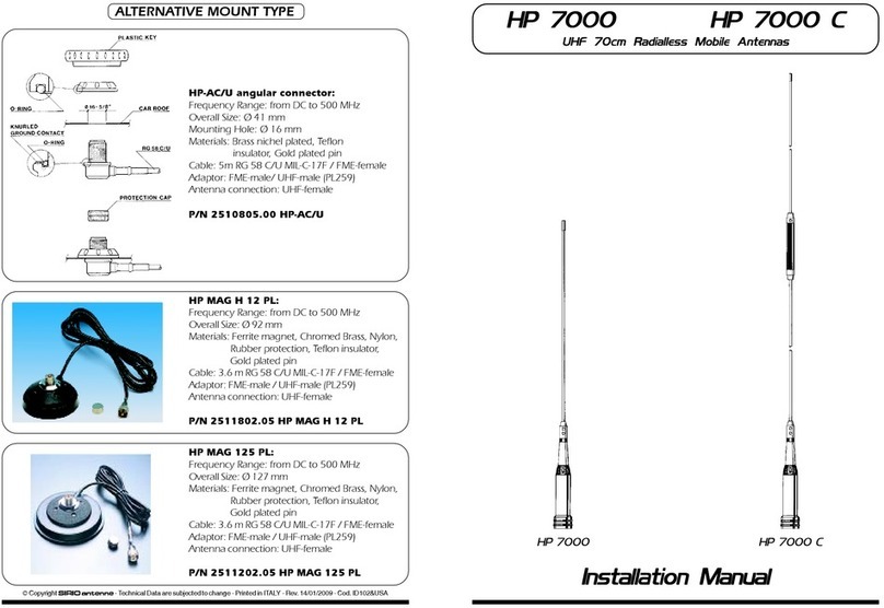 Sirio Antenne HP 7000 installation manual