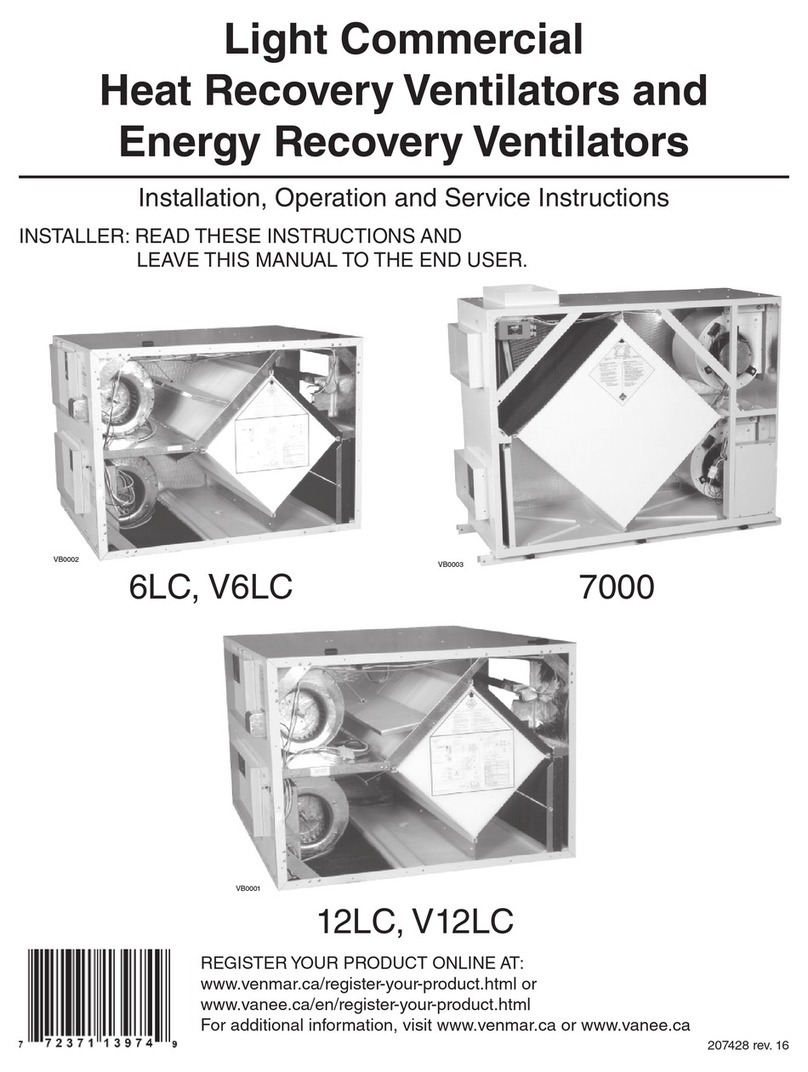 Venmar 6LC Installation, operation and service instructions