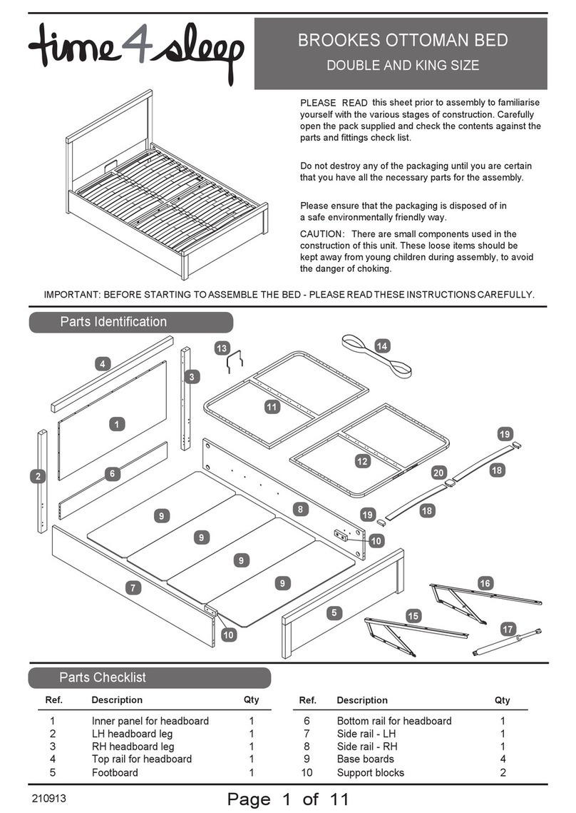 Time4Sleep BROOKES OTTOMAN BED User manual Time4Sleep BROOKES OTTOMAN BED User manual