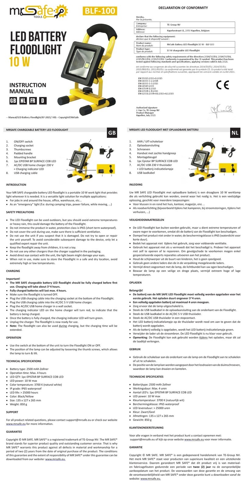 Mr Safe BLF-100 User manual