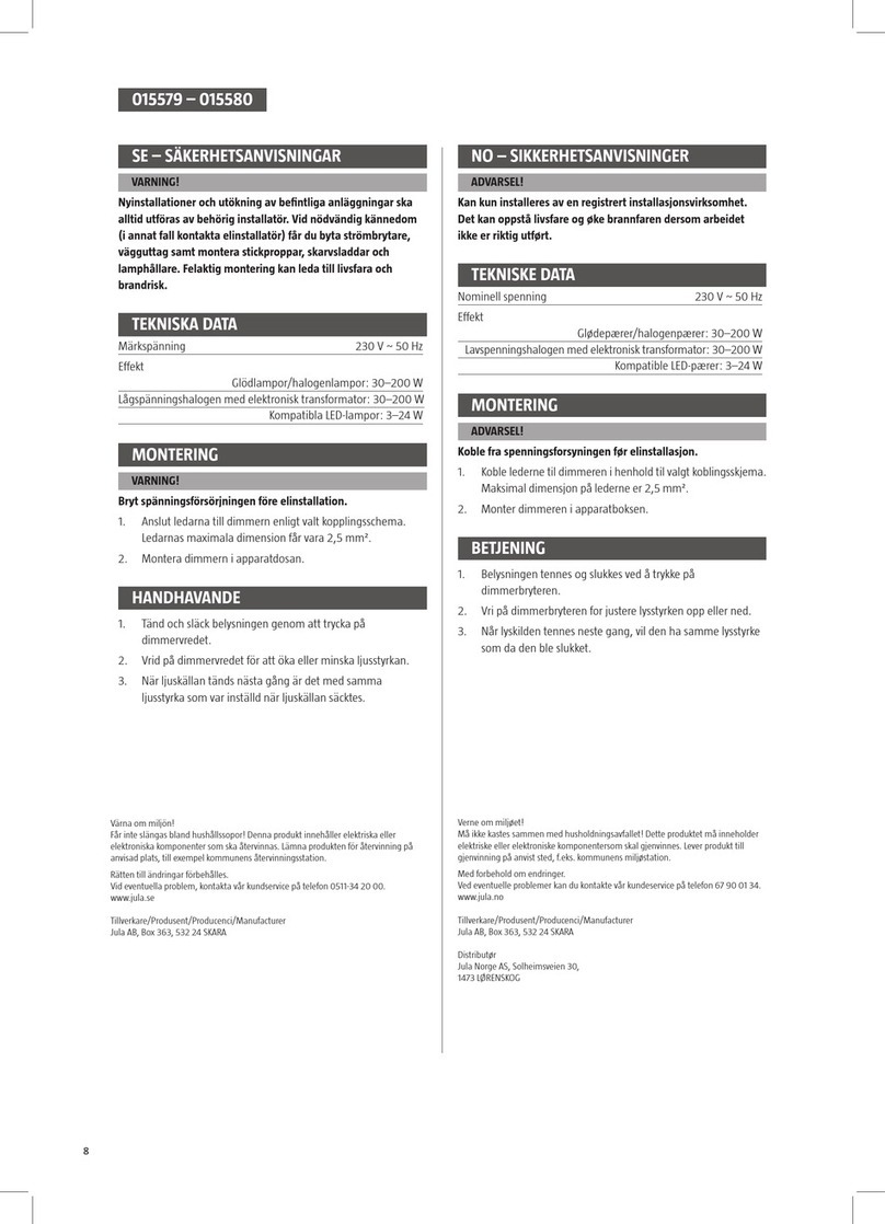 Jula 015579 quick start guide