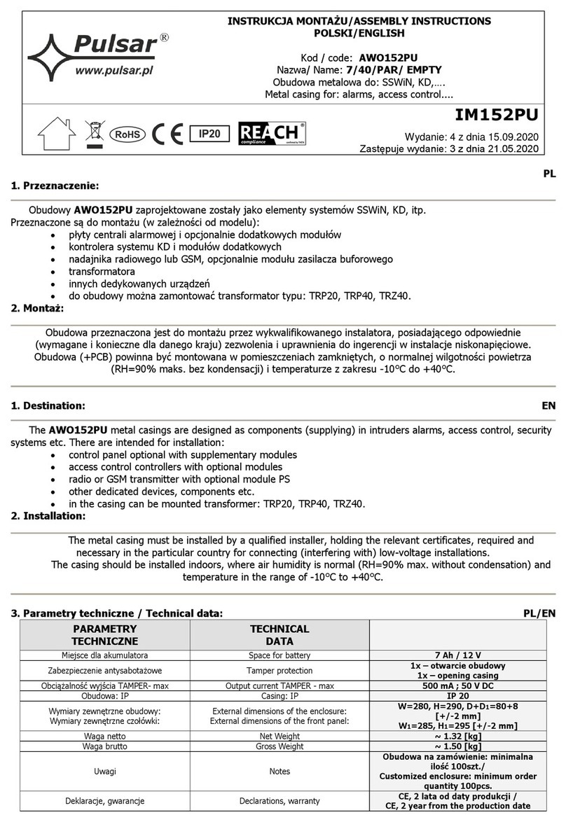 Pulsar AWO152PU Assembly instructions