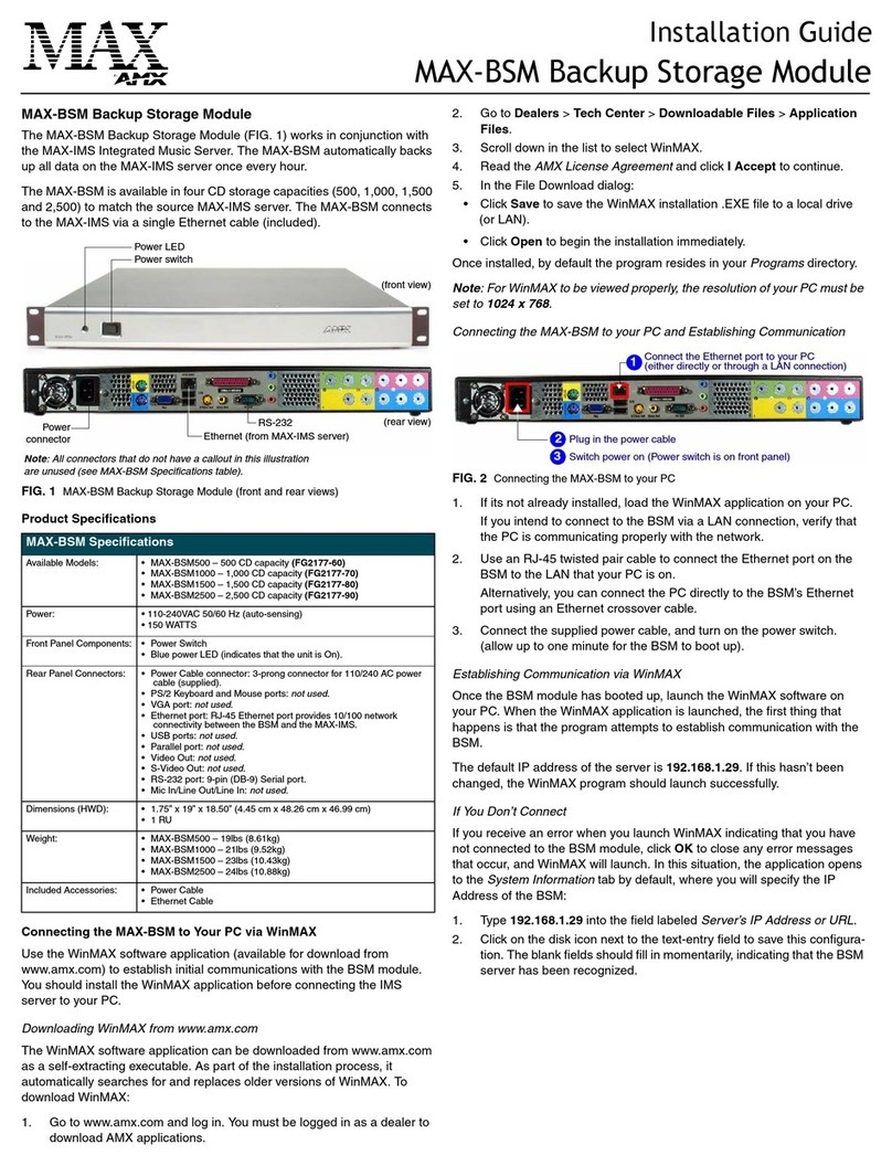 AMX MAX-BSM User manual