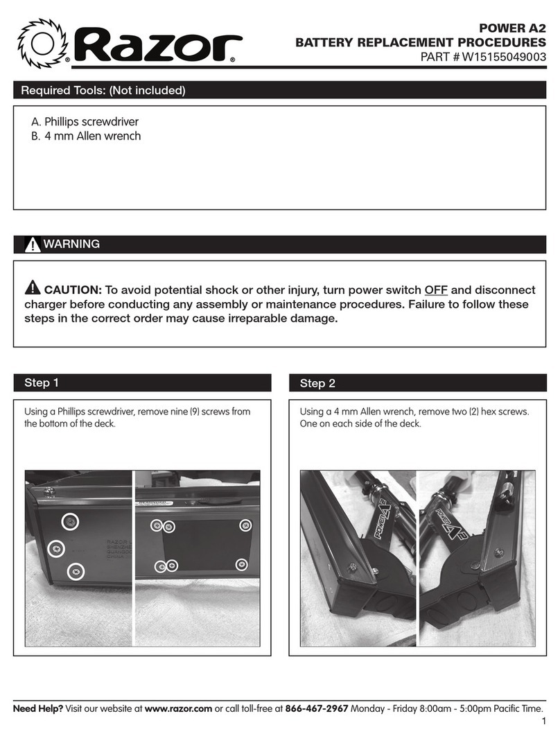 Razor W15155049003 Battery Replacement Procedure