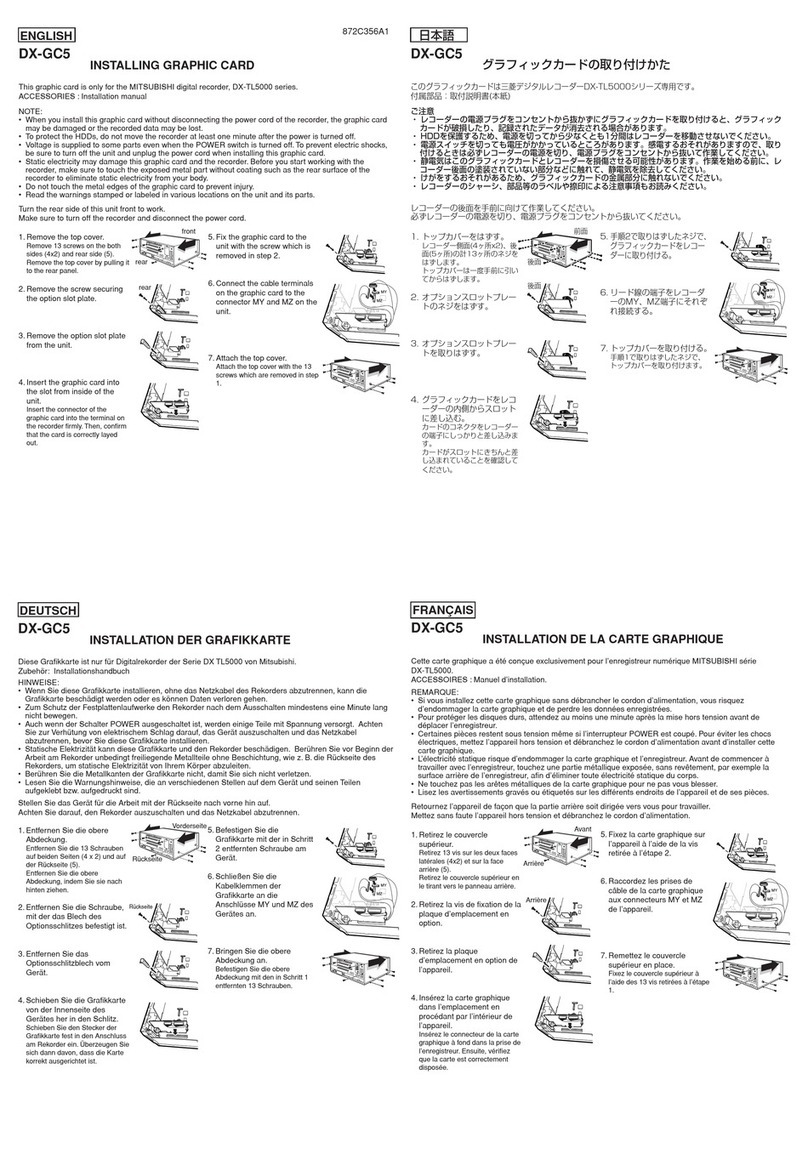 Mitsubishi DX-TL5000 Series Installing