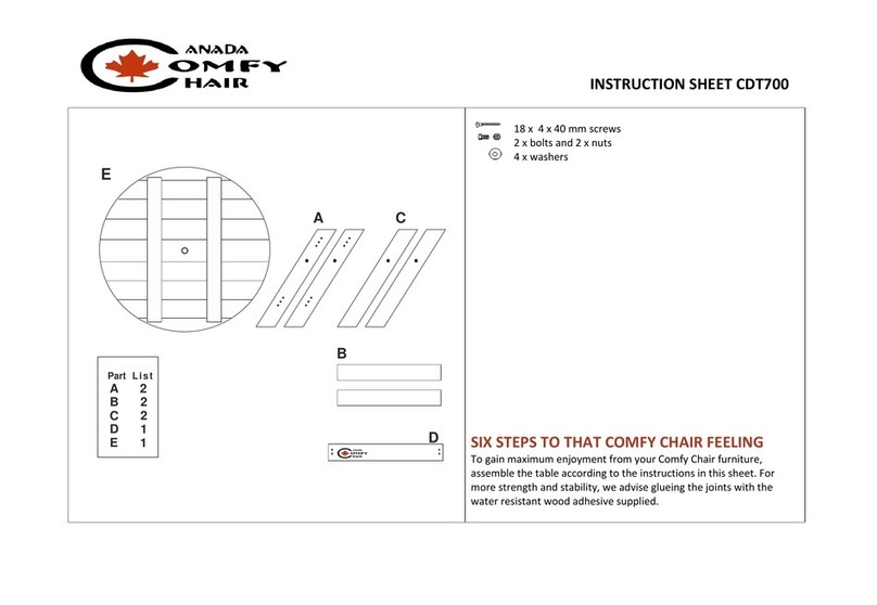 Canada Comfy Chair CDT700 instruction sheet Canada Comfy Chair CDT700 instruction sheet
