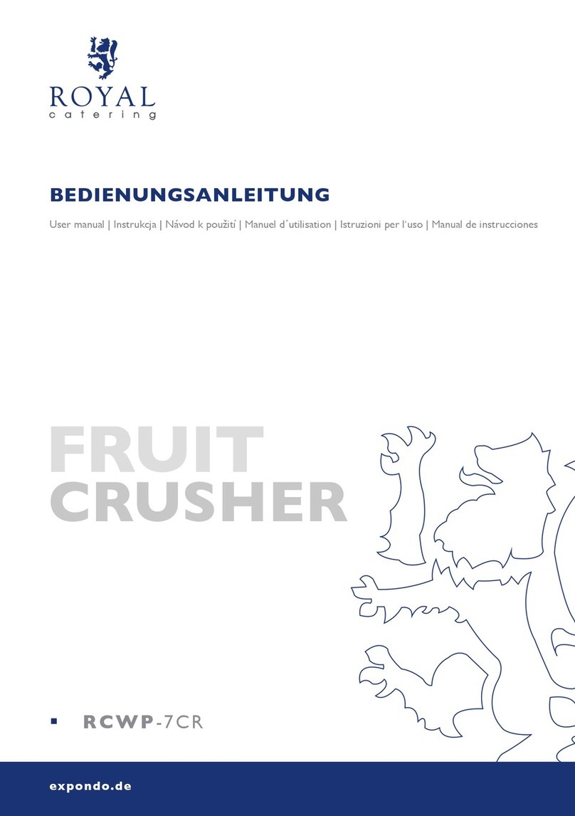 Royal Catering FRUIT CRUSHER RCWP-7CR user manual