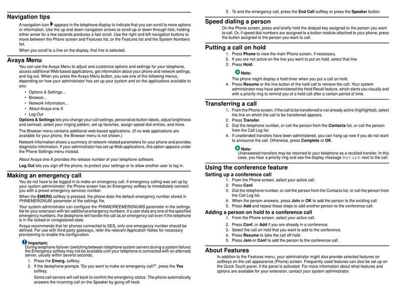 Avaya one-X 9620C User manual