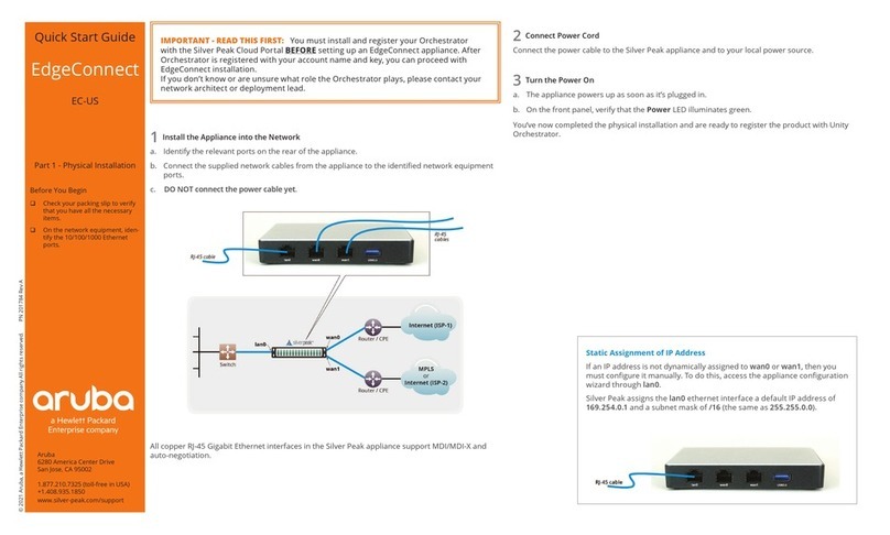 Aruba EdgeConnect EC-US quick start guide