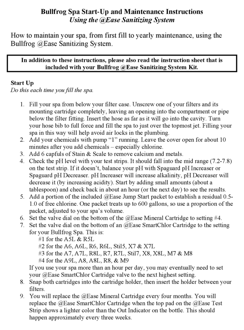 BullFrog @Ease Sanitizing System START-UP AND MAINTENANCE INSTRUCTIONS BullFrog @Ease Sanitizing System START-UP AND MAINTENANCE INSTRUCTIONS
