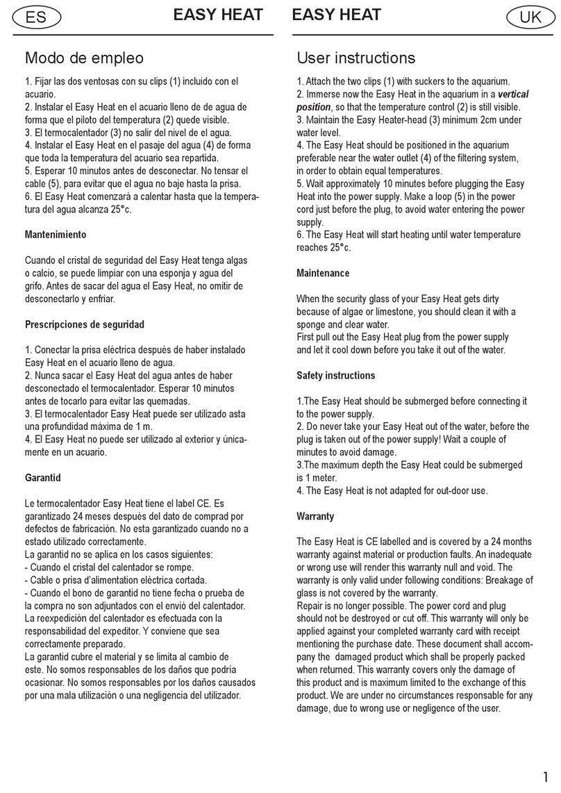Aquatic Nature EASY HEAT quick start guide