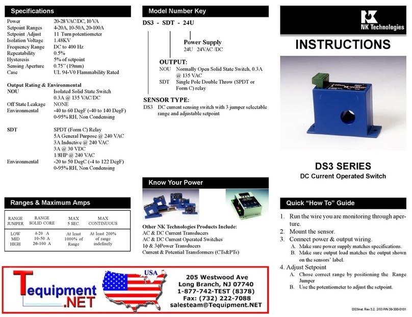 NK TECHNOLOGIES DS3 Series instructions NK TECHNOLOGIES DS3 Series instructions
