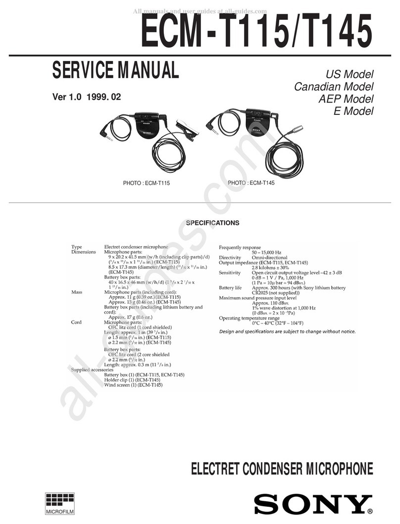 Sony ECM-T115 User manual Sony ECM-T115 User manual