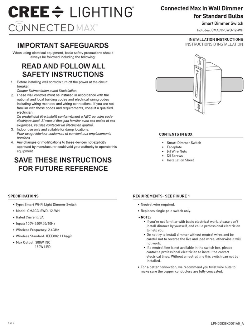 CREE LIGHTING CONNECTED MAX CMACC-SWD-12-WH installation instructions CREE LIGHTING CONNECTED MAX CMACC-SWD-12-WH installation instructions