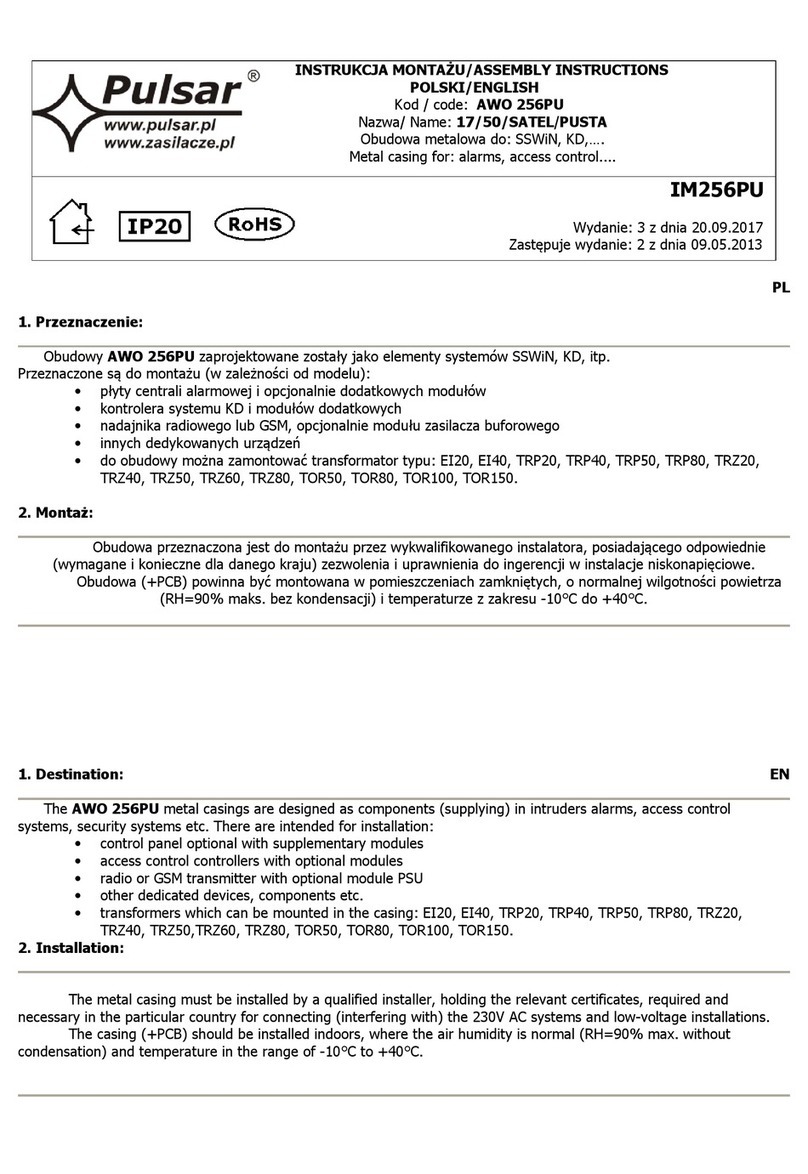 Pulsar AWO 256PU Assembly instructions