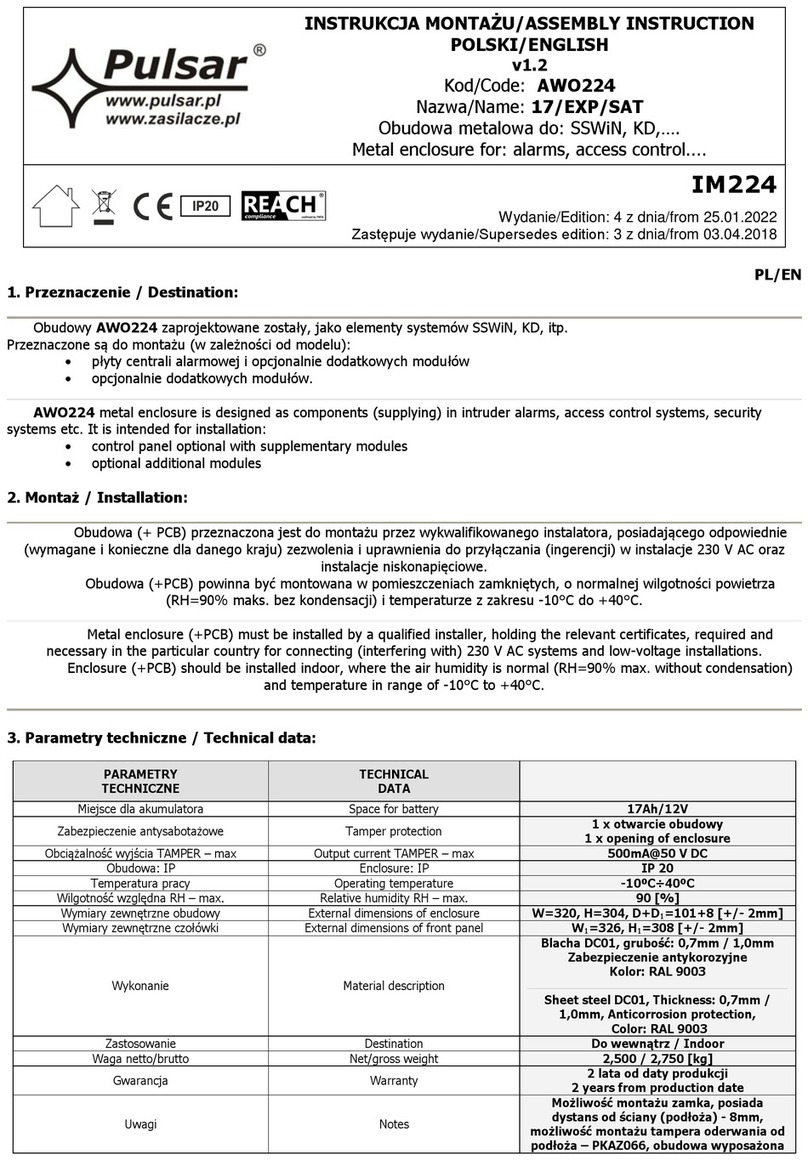 Pulsar AWO224 User manual