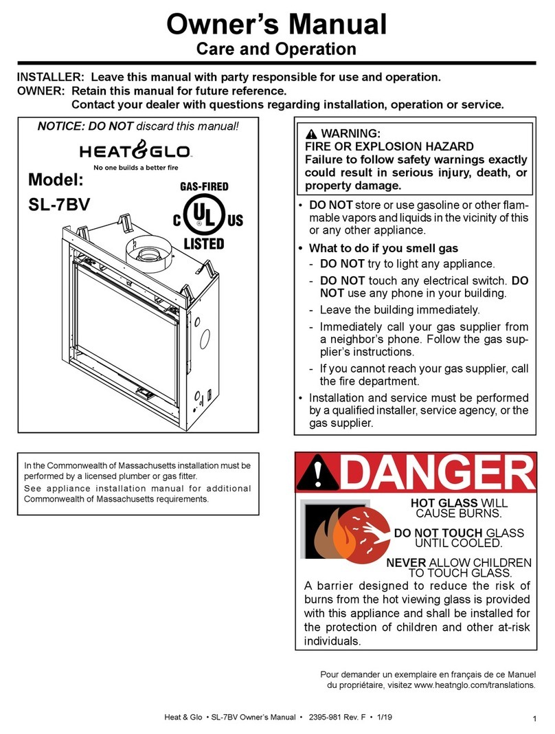 Heat & Glo SL-7BV owner's manual
