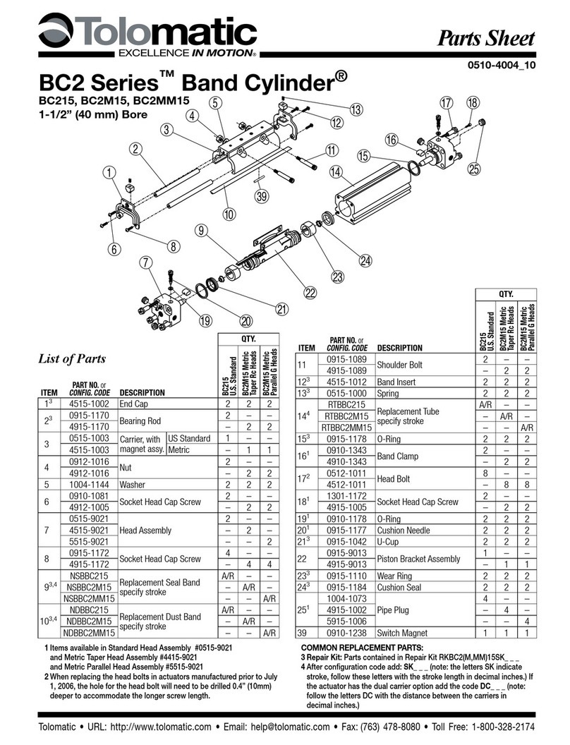 Tolomatic Band Cylinder BC2 Series User manual