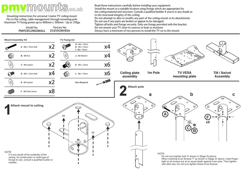 PMV Mounts PMVCEILINGSMALL User manual