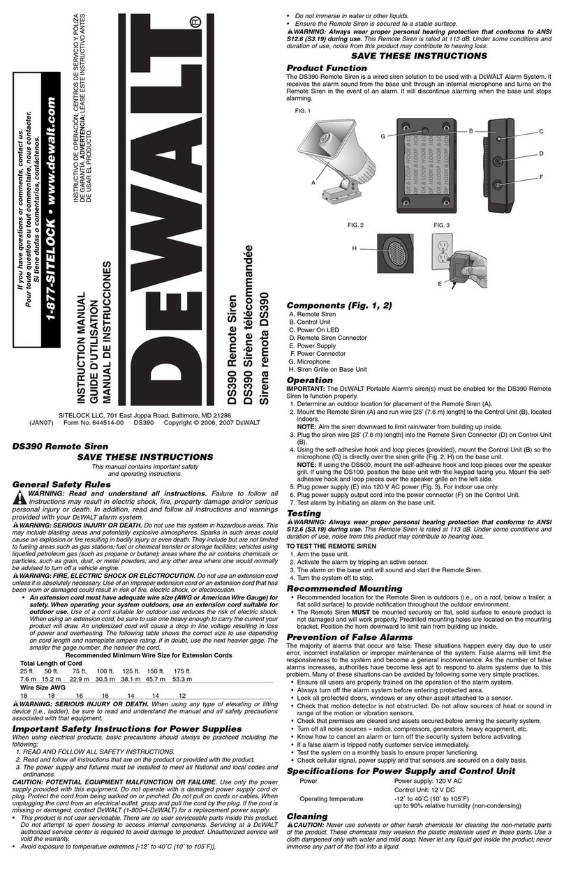 DeWalt DS390 instruction manual
