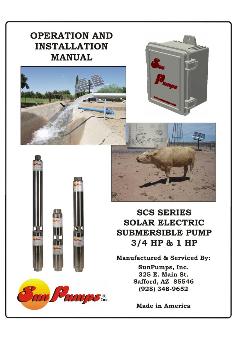 SUNPUMPS SCS Series Operation and installation manual