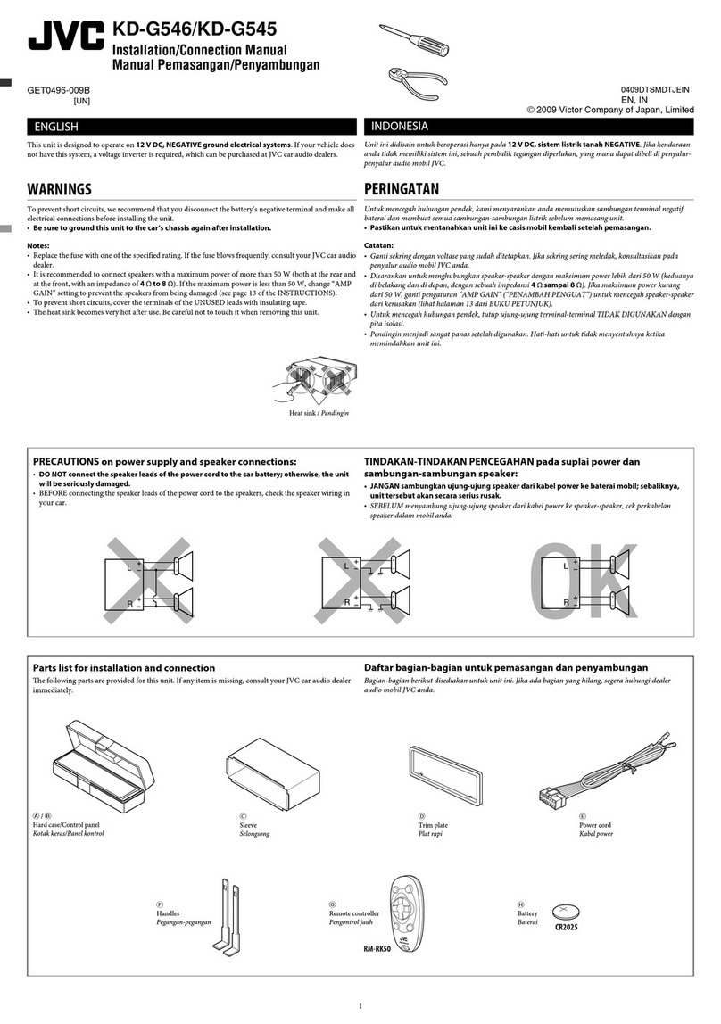 JVC KD-G546 Installation & connection manual