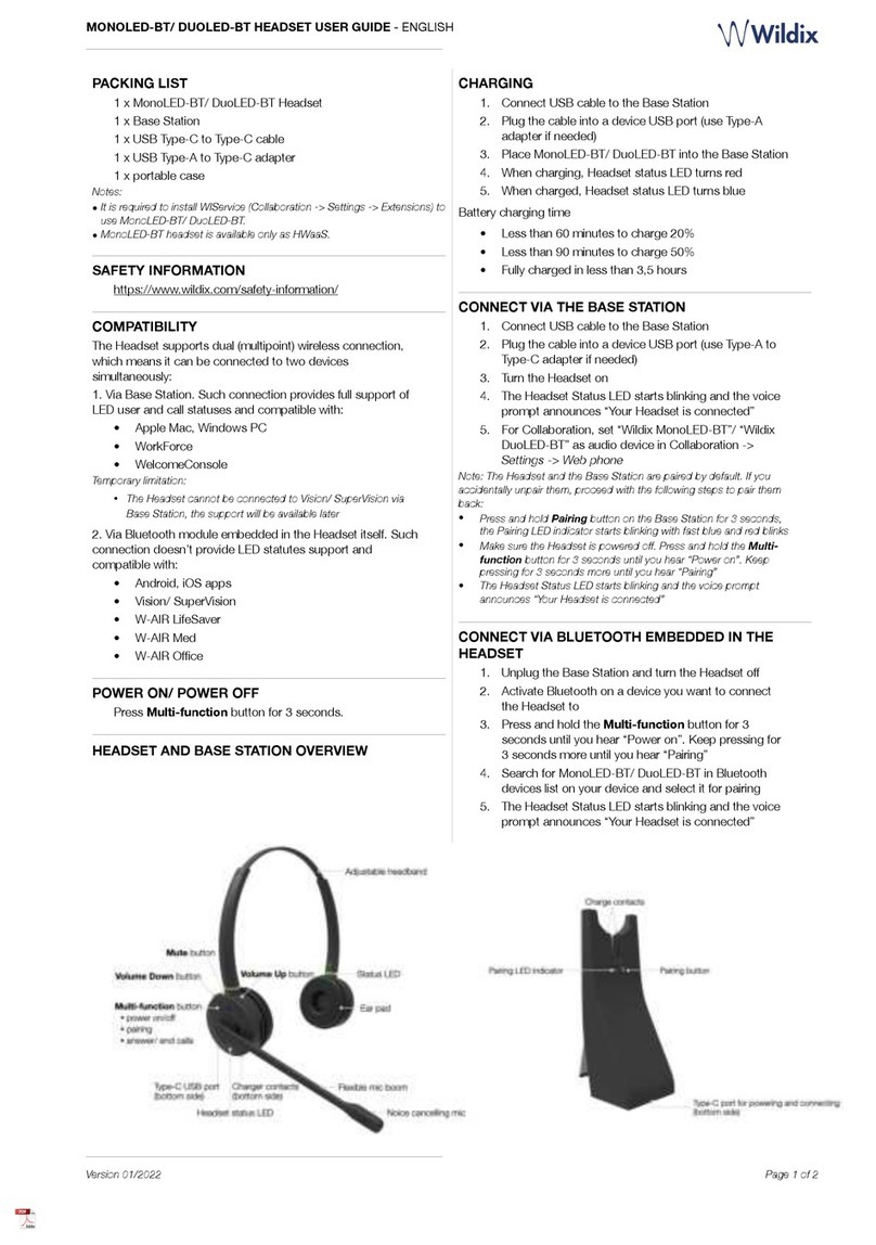 Wildix MONOLED-BT user guide