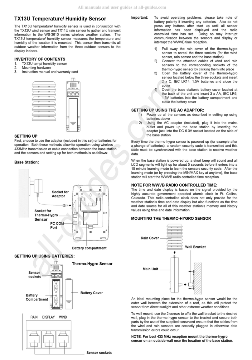 La Crosse TX13U quick start guide