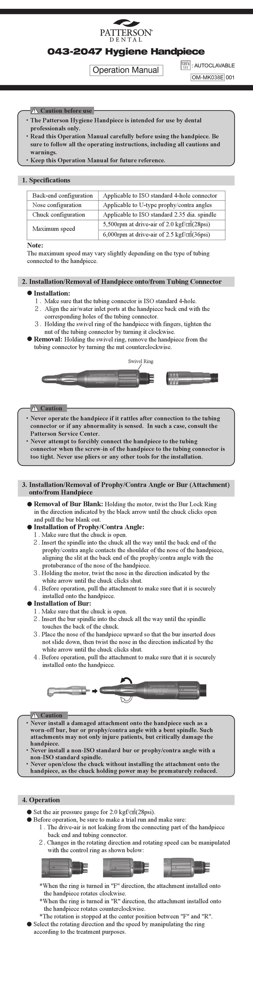 Patterson 043-2047 User manual
