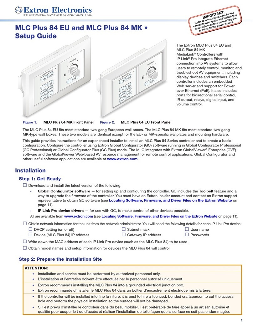 Extron electronics MLC Plus 84 EU User manual