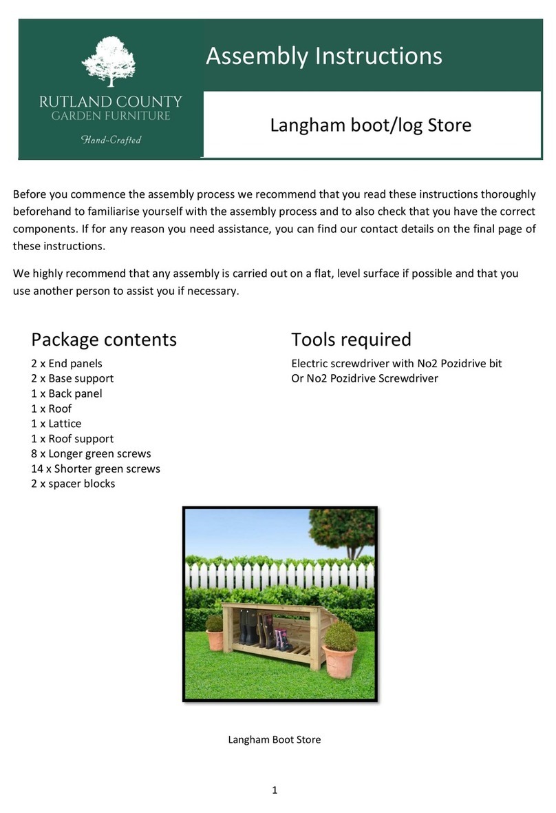 Rutland County Garden Furniture Langham boot/log Store Assembly instructions