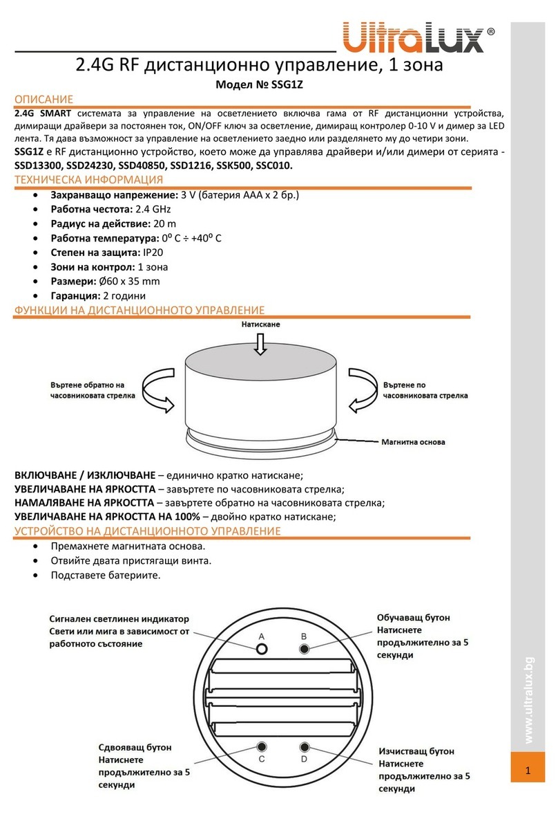 UltraLux SSG1Z instruction manual