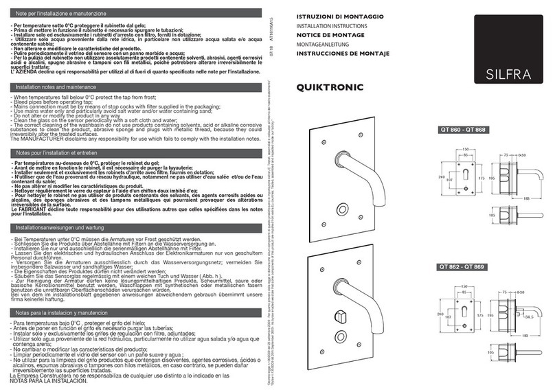 SILFRA QUIKTRONIC Series installation instructions