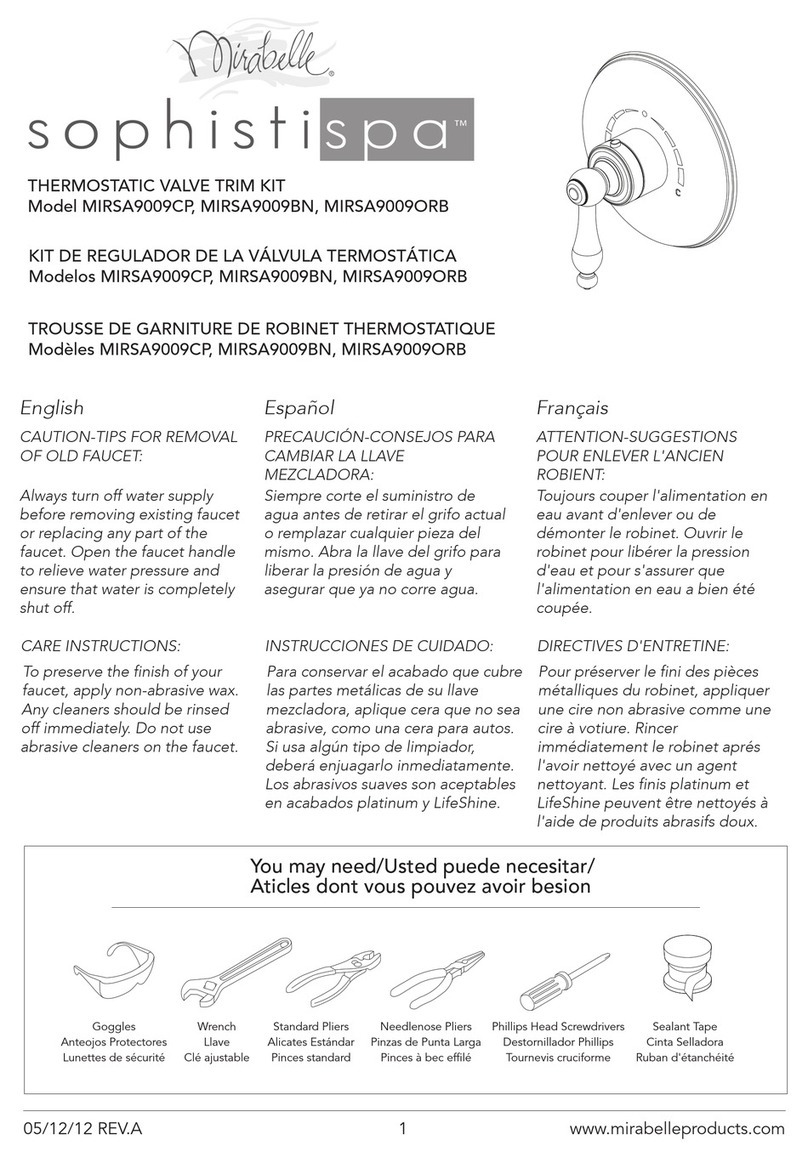 Mirabelle sophisti spa MIRSA9009CP User manual