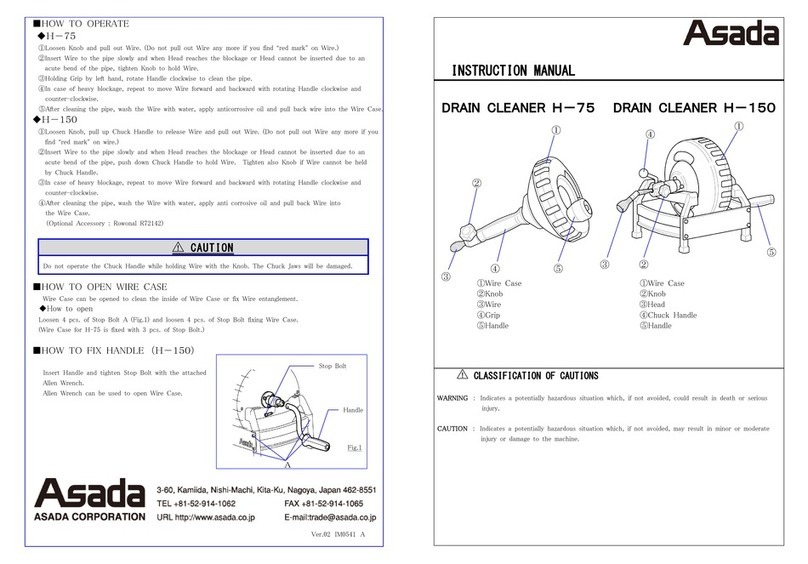 Asada H-75 instruction manual