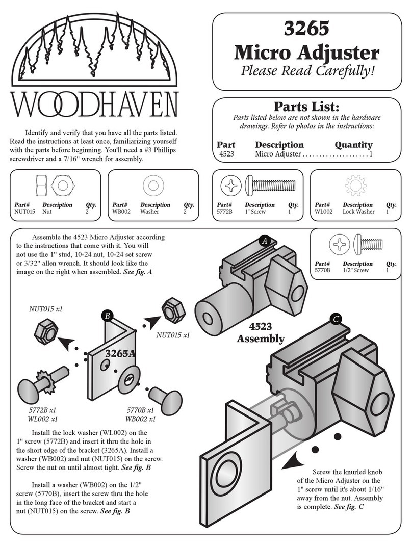 Woodhaven Micro Adjuster 3265 User manual