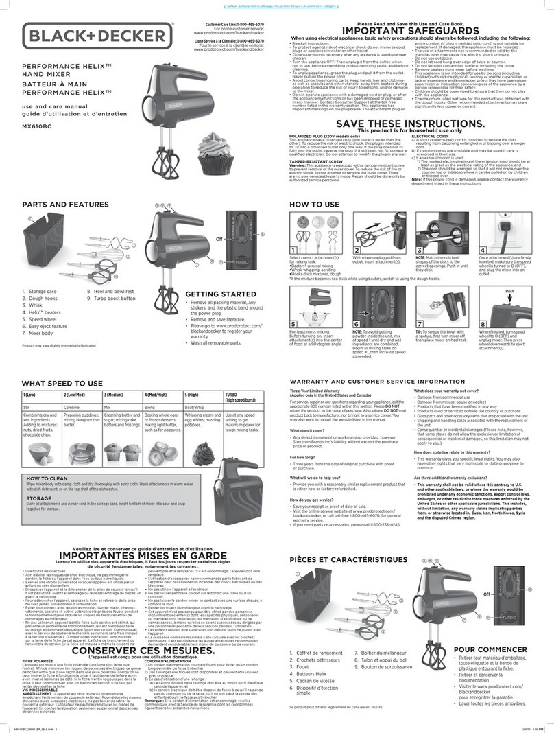 Black & Decker HELIX PERFORMANCE MX610BC User manual