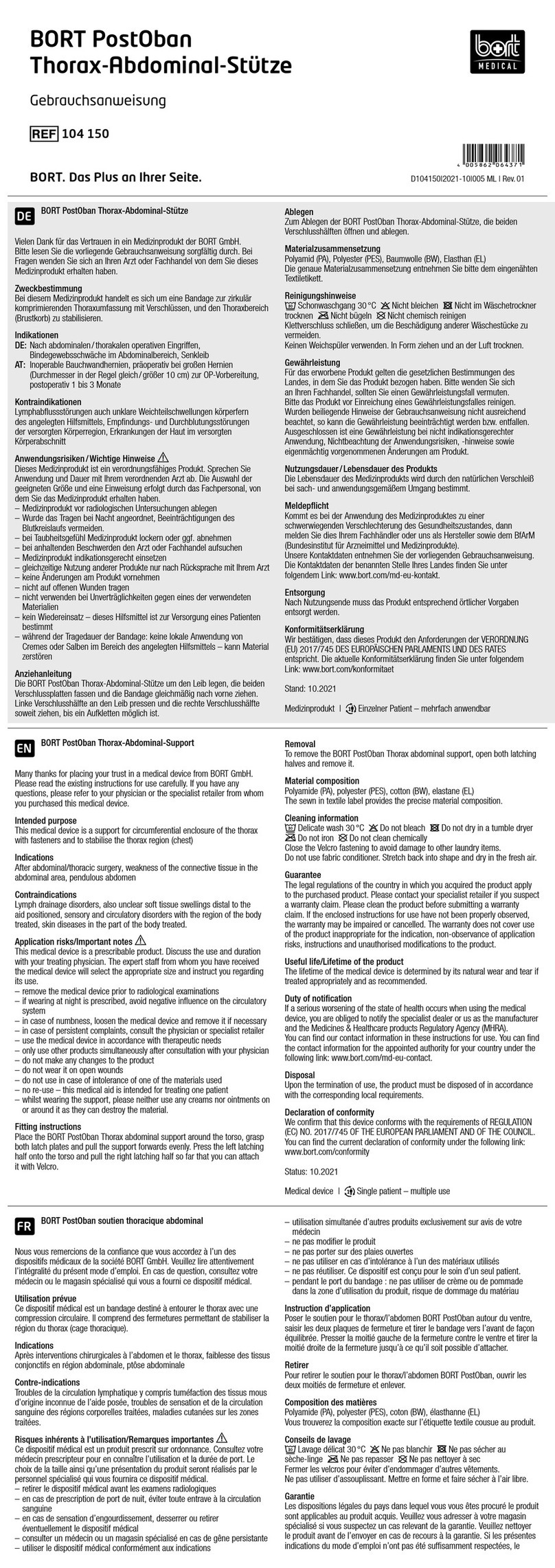 Bort PostOban manual