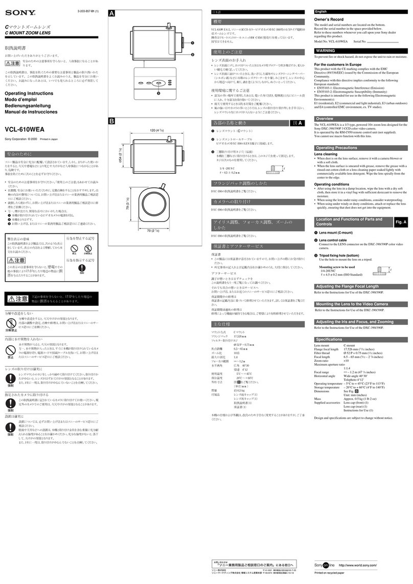 Sony VCL-610WEA User manual