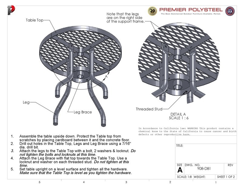 PREMIER POLYSTEEL 908-D81 quick guide