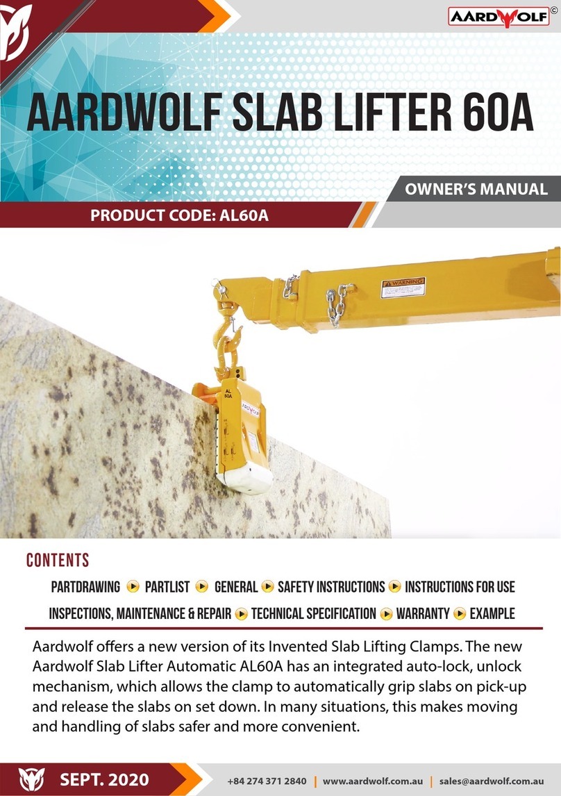 Aardwolf Slab Lifter 60A owner's manual