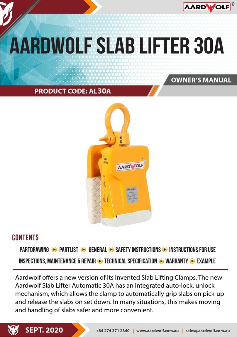 Aardwolf Slab Lifter 30A owner's manual