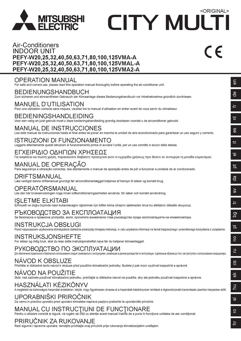 Mitsubishi Electric CITY MULTI PEFY-W20VMA-A User manual Mitsubishi Electric CITY MULTI PEFY-W20VMA-A User manual