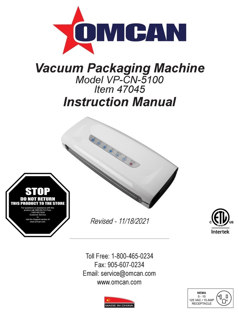 Omcan VP-CN-5100 instruction manual