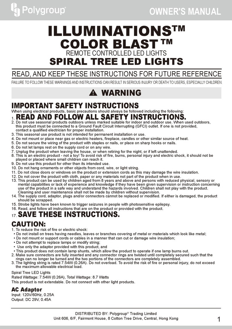 Polygroup COLOR BLAST SPIRAL TREE owner's manual Polygroup COLOR BLAST SPIRAL TREE owner's manual