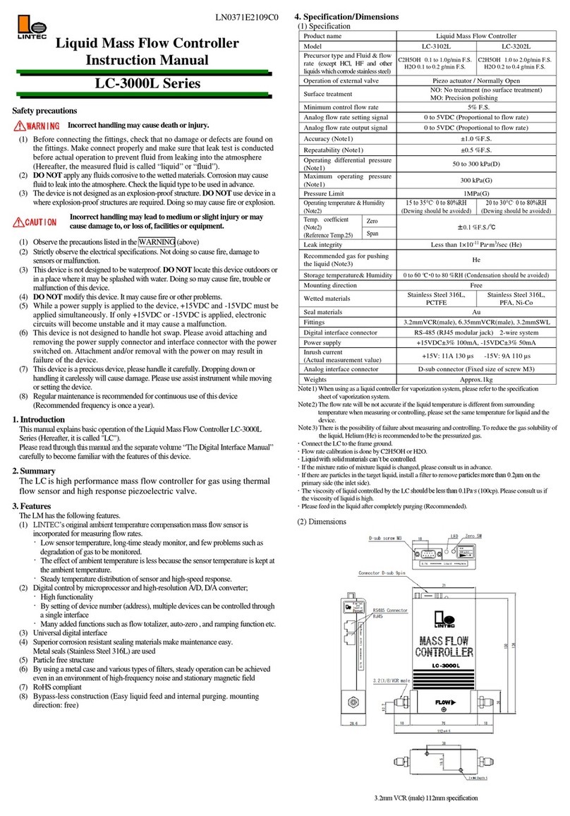 Lintec LC-3000L Series instruction manual Lintec LC-3000L Series instruction manual