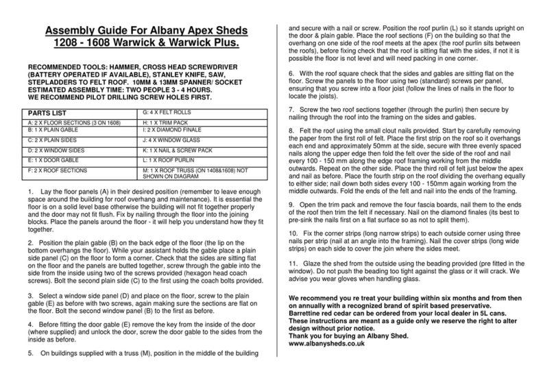Albany Apex Warwick 1208 User manual