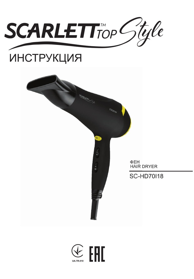 Scarlett TOP STYLE SC-HD70I18 User manual