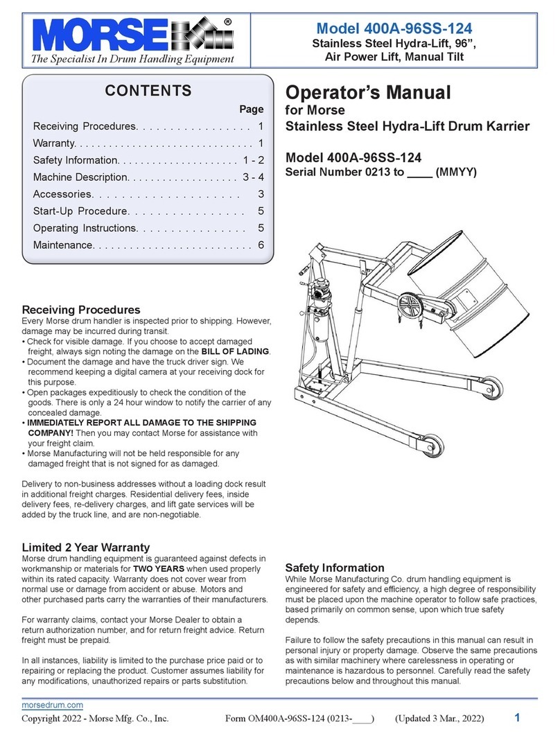 morse 400A-96SS-124 Operator's manual